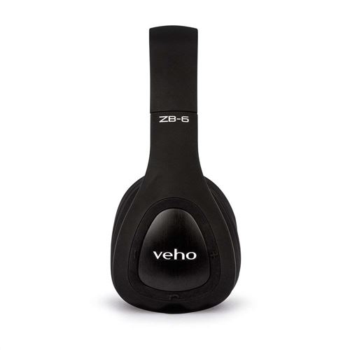 Veho ZB-6 Casque Bluetooth On-Ear - Design pliable - Microphone - Télécommande - Option filaire - Casque sans fil rechargeable - Noir (VEP-014-ZB6)
