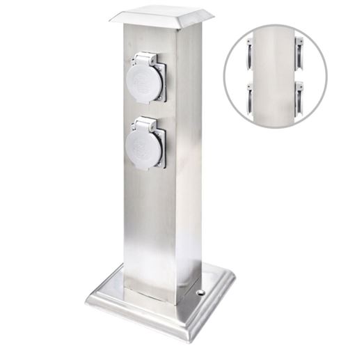 Vidaxl Argent Pilier De Prise De Jardin Acier Inoxydable - Image 1