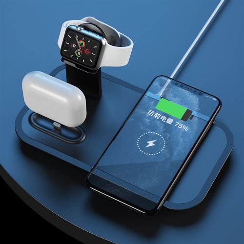 8€15 sur 3 en 1 Chargeur Induction pour iPhone et Quanguang iWatch sans Fil  Rapide Station de pour Apple Watch Séries 6/5/4/3/2/1, iPhone 12 Pro/12/11  Pro Max/XS/XR/X/8 Plus/8 et AirPods Pro/2 