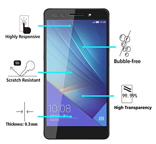 iVoler [Pack de 2] Verre Trempé Huawei Honor 7 [e à Vie], Film Protection en Verre trempé écran Protecteur vitre (0,3mm HD Ultra Transparent)