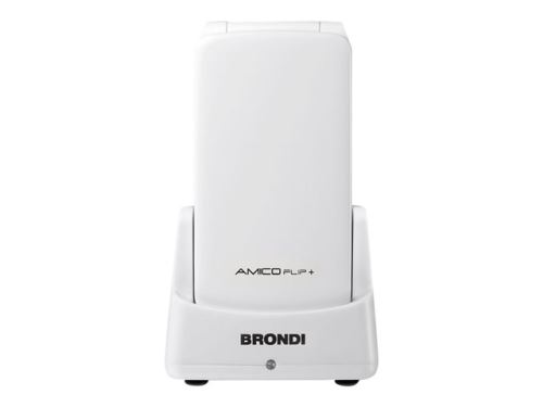 Brondi Amico Flip+ - Mobiele telefoon - dual-SIM - microSD slot - GSM - TFT - 1,3 MP - wit