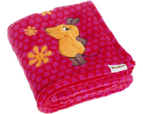 Playshoes couverture polaire souris 75 x 100 cm rose