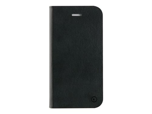 Muvit Folio fit - Protection à rabat pour téléphone portable - cuir - noir - pour Apple iPhone 7