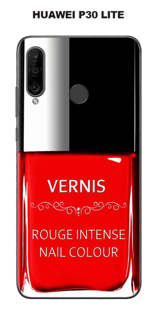 Coque Huawei P30 Lite design Vernis Rouge Intense