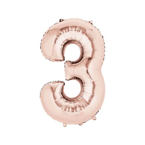 ballon chiffre 3 cuivre 88 cm