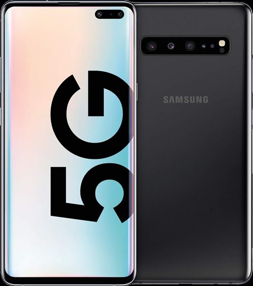 Samsung Galaxy S10 5G - 5G smartphone - double SIM - RAM 8 Go / Mémoire interne 256 Go - écran OEL - 6.7" - 3040 x 1440 pixels - 4x caméras arrière 12 MP, 12 MP, 16 MP - 2x front cameras 10 MP - Telekom - noir majestueux