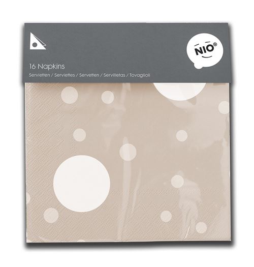 Serviette kraft à pois et cercles nio 16 pièces - nio
