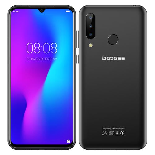 Smartphone DOOGEE N20 Triple Caméras Arrière 6,3 pouces 4Go 64Go noir