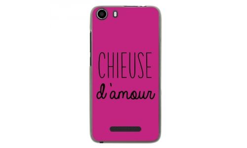 Coque souple pour Wiko Lenny 2 avec impression Motifs Chieuse d'Amour fushia