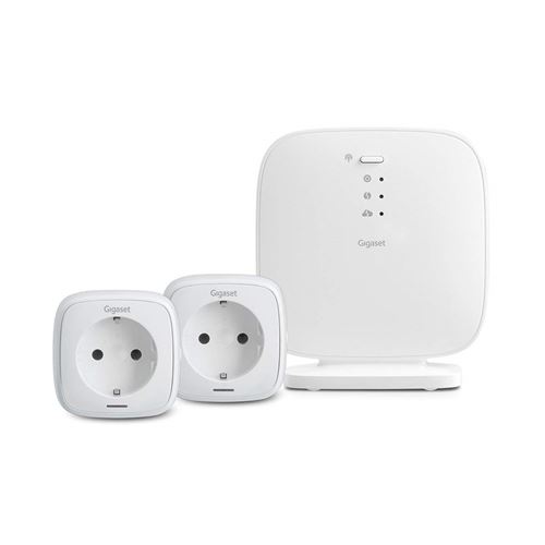 Gigaset l36851 de w2551 B101 Elements Plug Pack – Kit de Démarrage/2 x fiche Radio avec Base de Sécurité Hub – Fonctionne avec Alexa, Blanc