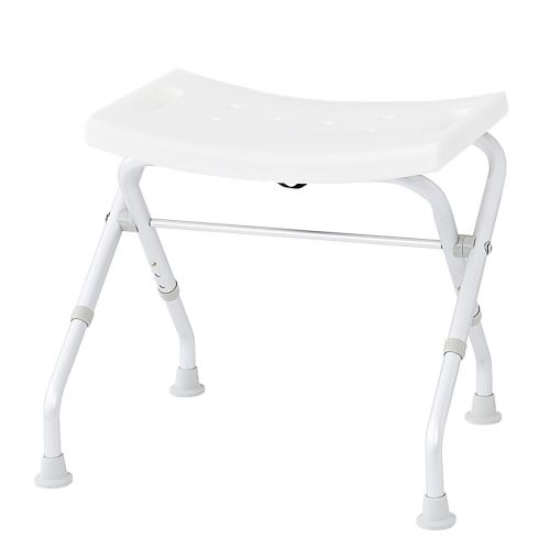 Ridder A0050301 Tabouret de Salle de Bain Rabattable Aluminium Anodisé Blanc