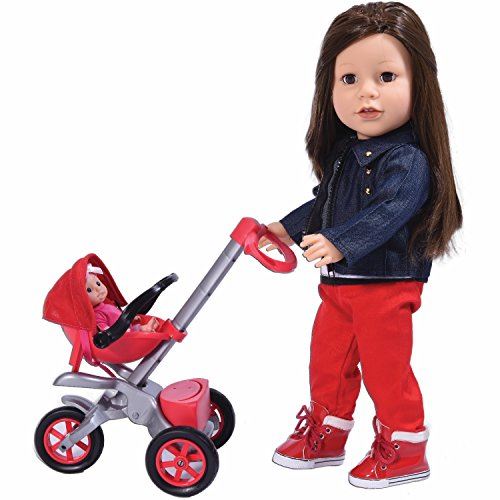 Bye Bye Baby Doll Stroller Play Set for 18 inch Dolls - Great for Baby Girl Dolls and Doll Accessory Set