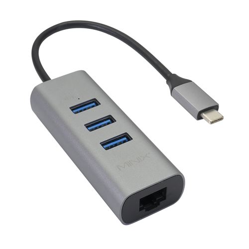 Adaptateur USB USB-C MINIX NEO C-UEGR USB à 3xUSB 3.0 et réseau Gigabit