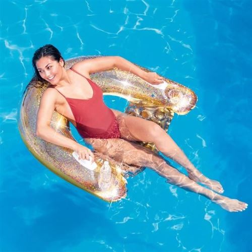 Fauteuil De Piscine Intex - Vert/Bleu - 119cm Avec Porte-Gobelet