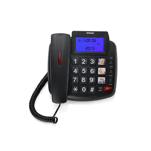Brondi BRAVO 90 LCD - Téléphone filaire - noir