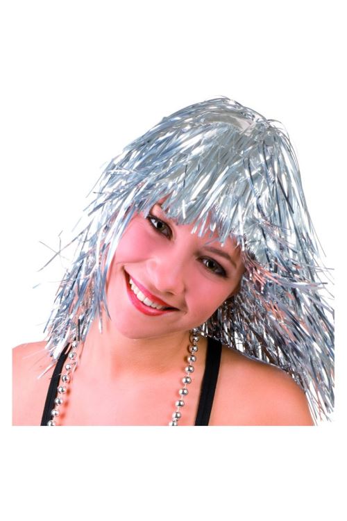 Perruque metal argent