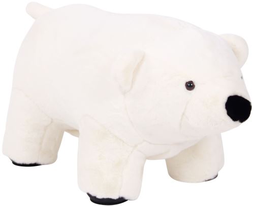 Pouf pour enfants Ballito en forme d'Ours - Tabouret pour enfants Coque Bois Revêtement Velours - Couleur Blanc