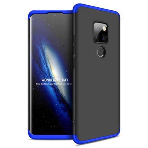 Coque en TPU détachable 3-pièces matte rigide bleu/noir pour votre Huawei Mate 20