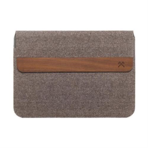 EcoPouch Étui - Housse Protection pour Macbook 15 en bois véritable (noix, gris-marron)