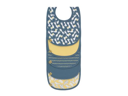 Lassig - Lot 5 bavoirs éponge Glama Lama bleu