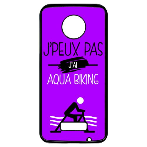 Coque My-Kase pour Moto Z - j peux pas j ai aqua biking 8 - Plastique Noir