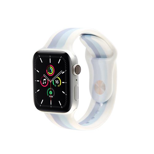 Bracelet en silicone avec coque de protection pour Apple Watch Series 6/ SE/ 5/ 4 44mm - Multicolore#15(Taille S/M)