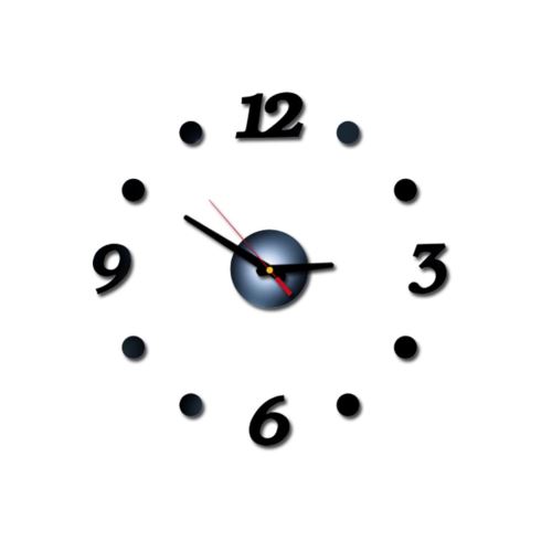Nombres 3D Diy Romain Mur Acrylique Miroir Autocollant Horloge Décoration Intérieure Stickers Mural Noir PL604