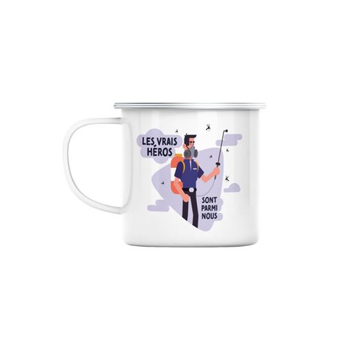 Mug en métal émaillé Les vrais héros - agent de