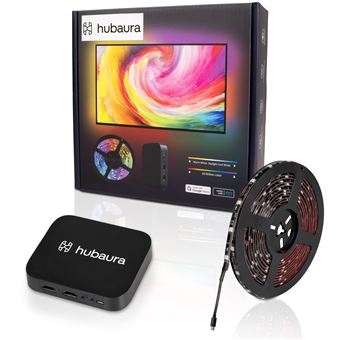 Hubaura Sync Box HDMI - Rétroéclairage TV HDMI 2.0 ruban led avec synchronisation image - Pour tv 50 à 55 pouces - 1