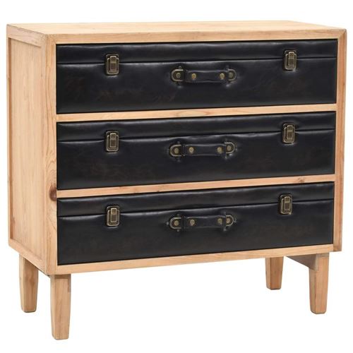 Buffet bahut armoire console meuble de rangement à tiroirs bois de sapin massif 80 cm