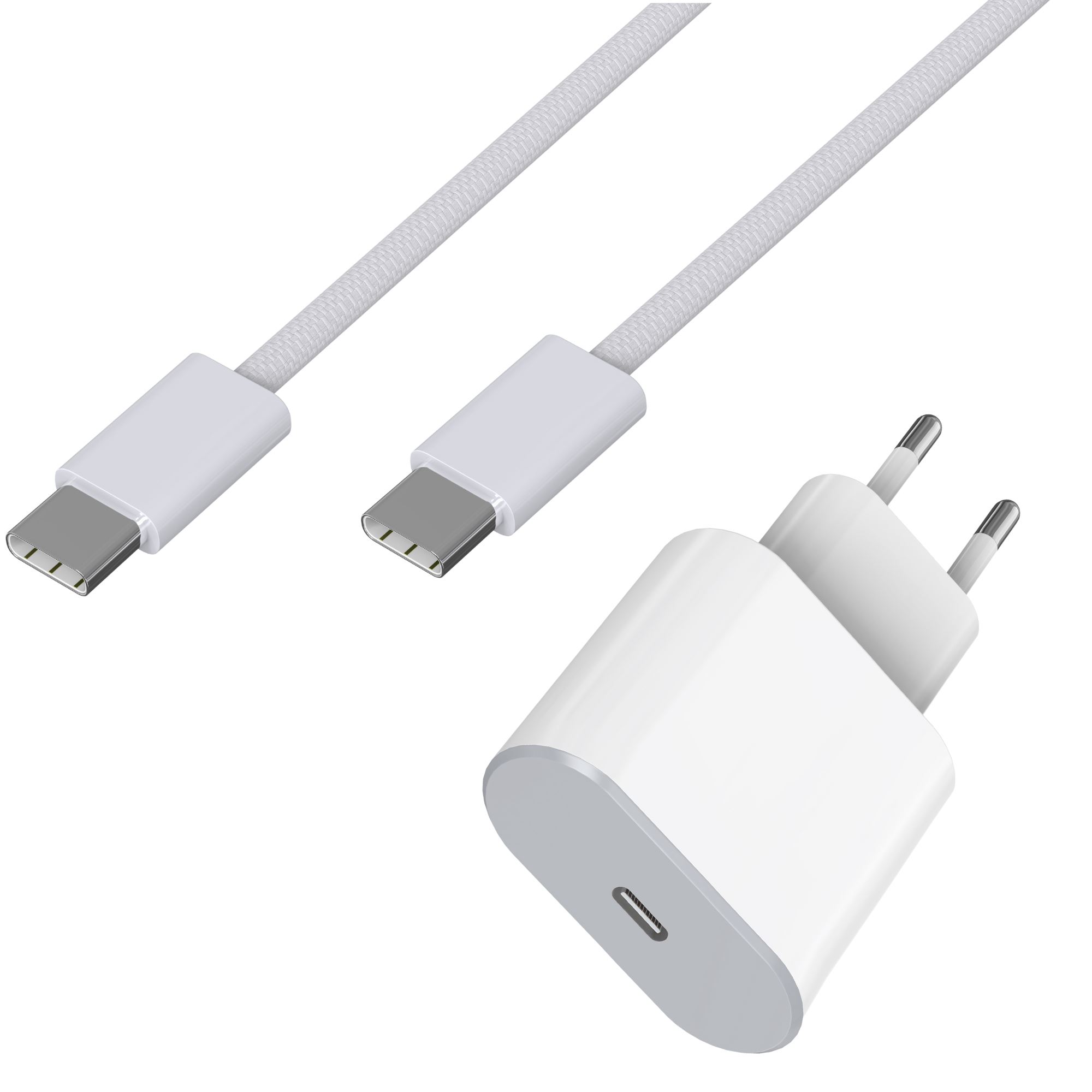 Baseus GaN5 100W Snellader met Fast Charge 100W USB-C Kabel Wit | gsmpunt