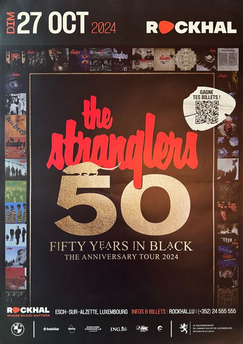 Affiche - The Stranglers - Fifty Years In Black The Anniversary Tour 2024 - 60x84cm