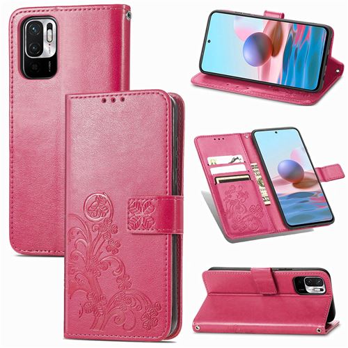 MPFRANCE Housse pour Xiaomi Redmi Note 10 5G Rose [Fleur de Lys]