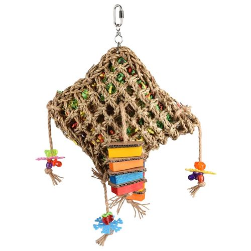 Comparer les prix de FLAMINGO Jouet d'oiseaux Papyr Filet perroquet carré Multicolore 45 cm