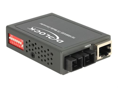 Delock Fast Ethernet Media Converter - Convertisseur de média à fibre optique - 100Mb LAN - 10Base-T, 100Base-FX, 100Base-TX - RJ-45 / mode unique SC - jusqu'à 30 km - 1310 nm