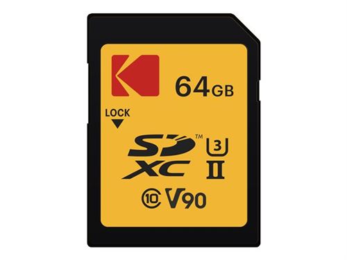 Kodak ULTRA PRO - Carte mémoire flash - 64 Go - Video Class V90 / UHS-II U3 / Class10 - SDXC UHS-II