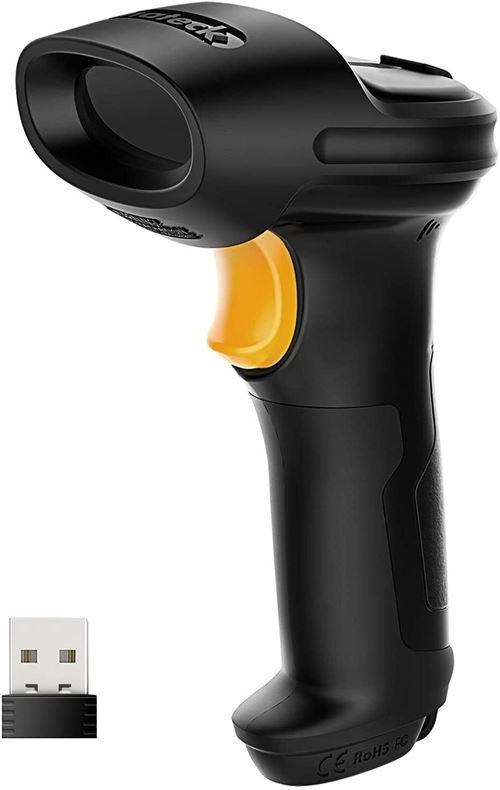 Scanner De Code-Barres Laser Sans Fil 2. 4Ghz, Rayon De 35M, Scan Automatique Et Précis, Autonomie D''Environ 15 Jours