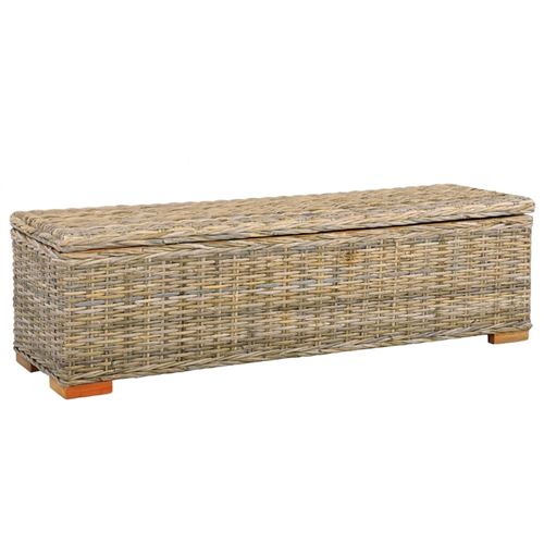 vidaXL Boîte de rangement 120 cm Rotin naturel kubu et manguier solide