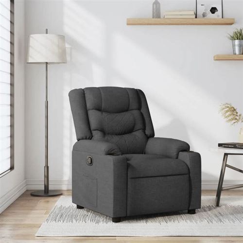 VIDAXL - Fauteuil de relaxation - Réglable - Tissu - Gris - Image 3