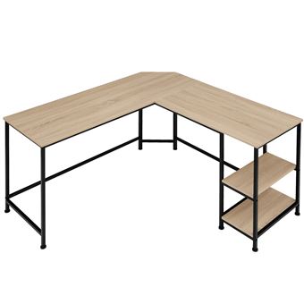 Tectake Table de bureau Flint - Bois clair industriel, Chêne Sonoma, 140 cm