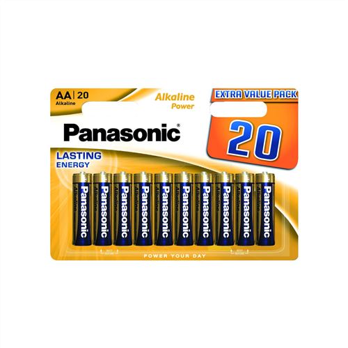 PANASONIC Pack 20 Piles Alcaline POWER BRONZE AA LR6 1,5V