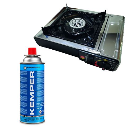 Pack INCASA R&eacute;chaud &agrave; gaz portable + KEMPER Cartouche de gaz