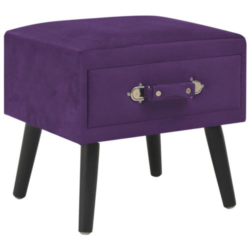 Non Communiqué Pourpre Table De Chevet Violet Foncé 40X35x40 Cm Velours