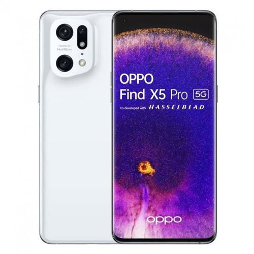 OPPO Find X5 Pro 5G 12Go 256Go Blanc AU Chargeur avec Adaptateur AU vers FR