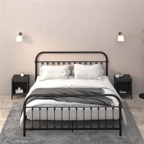 Vidaxl Noir Tables De Chevet 2 Pcs 40X35x50 Cm - Image 2