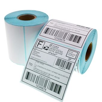 Rouleau D'étiquettes Adhésives Thermique 100 X 150 Mm - 500 étiquettes - Papier Blanc - Marque Hansepack24