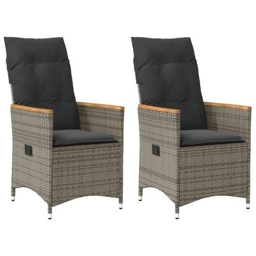 VidaXL - Gartensessel verstellbar poly-rattan, One Size, Grau