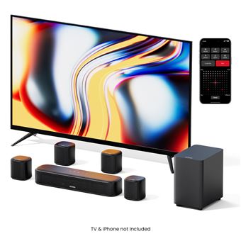 Heymell Barre De Son Bluetooth 60 Cm 120W 2.1 – Caisson Intégré, Ampli Dialogue, HDMI ARC/Optique/Aux Pour TV, PC, Projecteur
