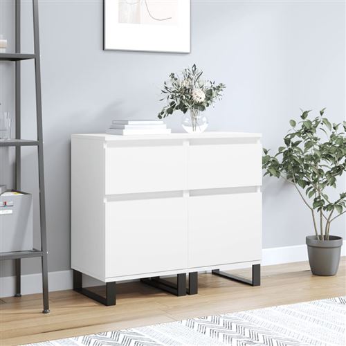 Vidaxl Blanc Buffets 2 Pcs - 70 Cm - Image 3