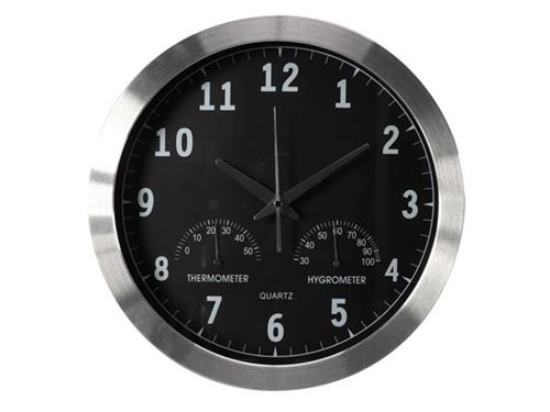 Perel Noir/Argent Horloge Murale Argenté - Image 2